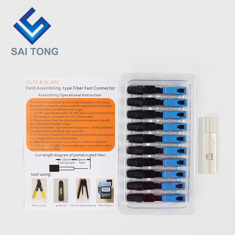 Saitong Supply Komunikačné vybavenie rýchly konektor sc/upc ftth Fiber Optic Fast Connector Fiber Connector