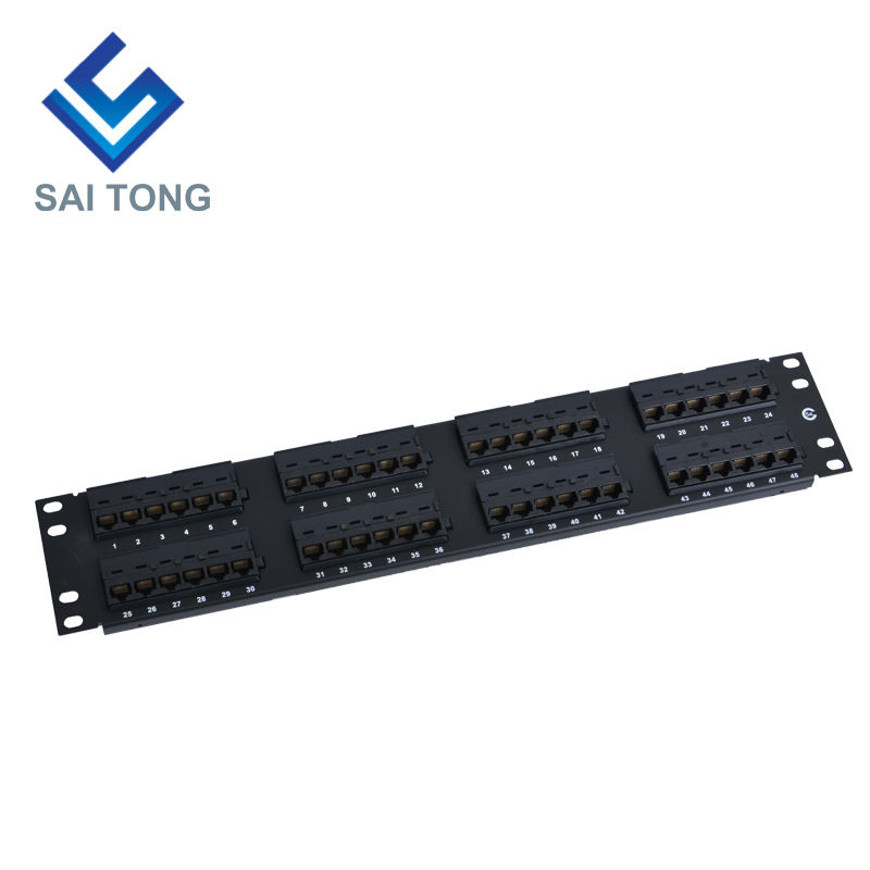 2U 19'' 48 portov RJ45 Krone bundy,oceľový držiak Cat6 Patch Panel Prázdny Netienený utp Cat5e CAT6 CAT6A RJ45 Patch